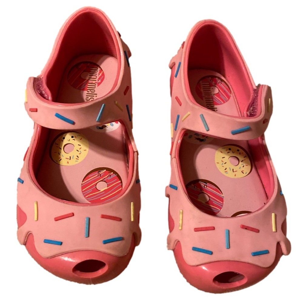 Mini Melissa Pink Donut Sprinkle Mary Jane Shoes